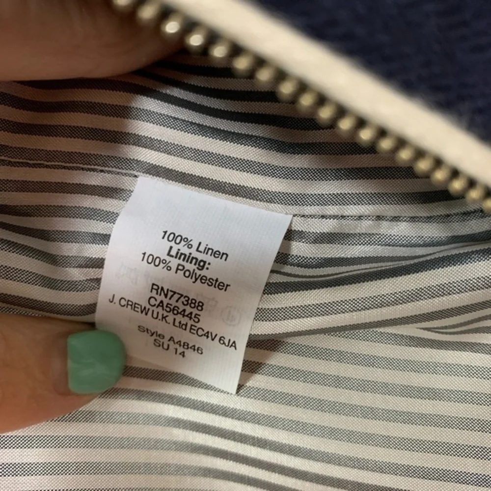 NWOT J. Crew Navy Herringbone Linen Blazer